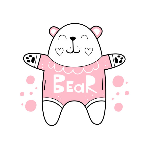 一个可爱的熊的矢量插图。漂亮的背景。一种。斯堪的纳维亚的动机图片下载