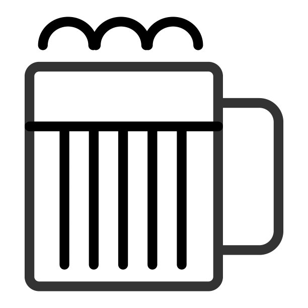 带泡沫啤酒杯线条图标矢量素材图片下载