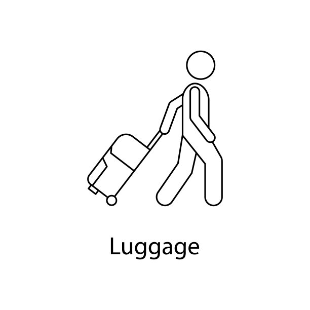 男人与行李插图。一个人的元素携带移动概念和web应用程序。细线人与行李插图可以用于web和移动。溢价图标图片下载