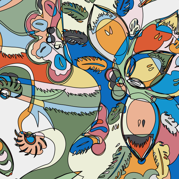 彩色花卉图案背景图片下载