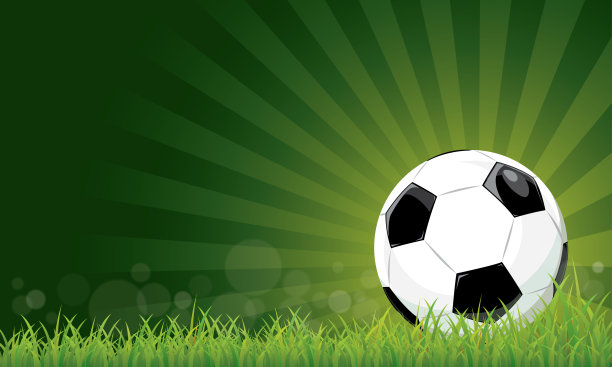 足球在草地上球场的绿色背景。图片下载
