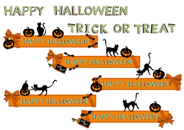 万圣节的材料收集。收获节的材料。万圣节带横幅。图片下载
