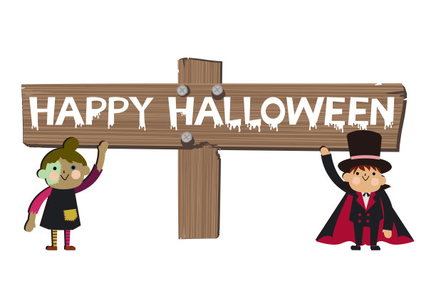 万圣节旗帜。秋天收集材料。万圣节的材料收集。10月份的材料。图片下载