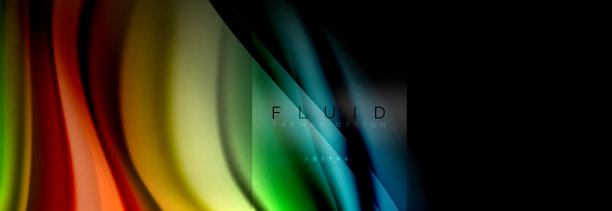 彩虹流体抽象形状，液体颜色设计，彩色大理石或塑料波浪纹理背景，商业或技术演示或web小册子封面设计的彩色模板，壁纸图片下载