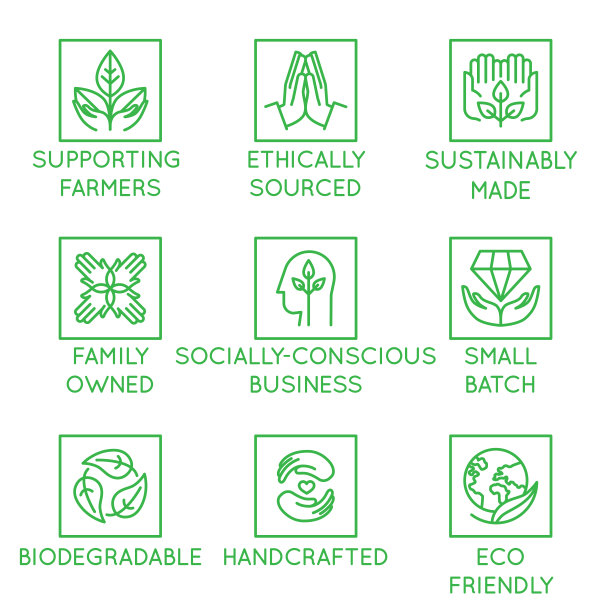 向量集设计元素，标志设计模板，图标和徽章的自然和有机化妆品和可持续制造的产品图片下载