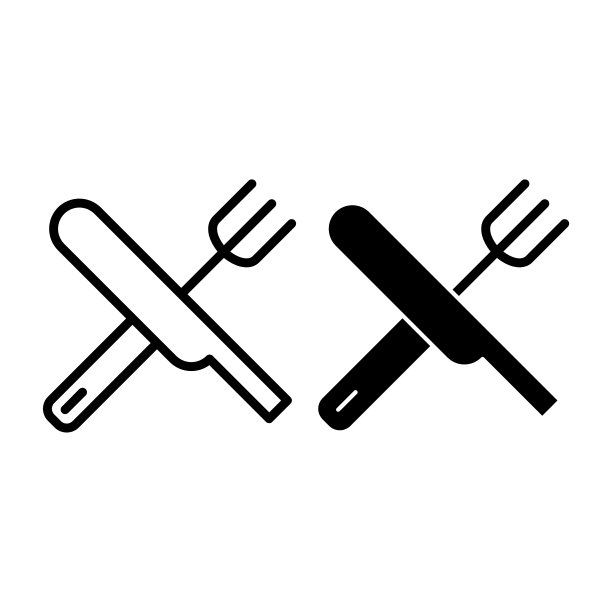 刀叉线条图标图片下载