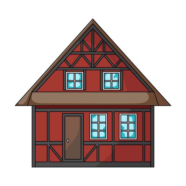 房子，卡通风格的单一图标。房子，矢量符号股票插图网。图片下载