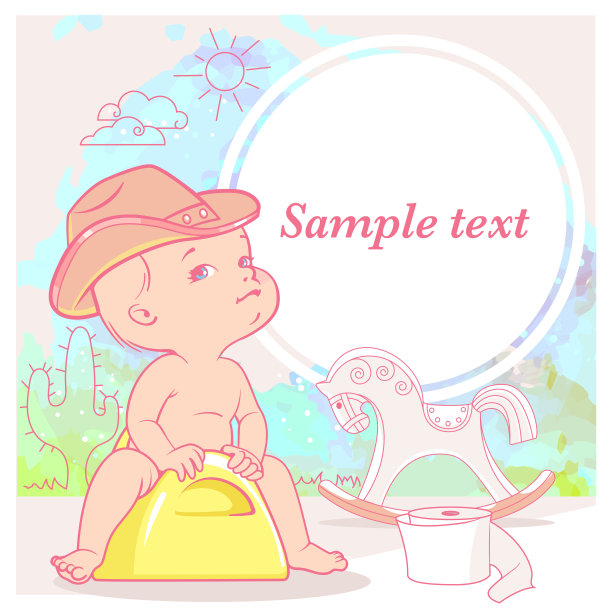 可爱的小女孩在用便盆。图片下载