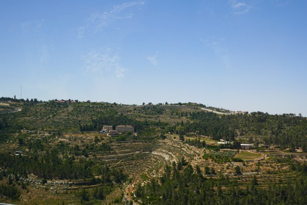 耶路撒冷山坡的地理地貌轮廓图片下载