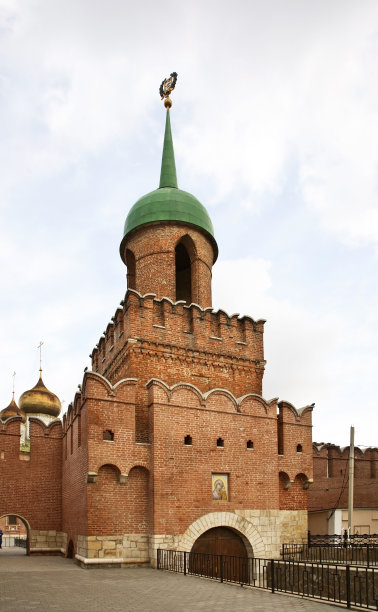 图拉克里姆林宫的奥多耶夫斯基塔(喀山塔)。俄罗斯图片下载