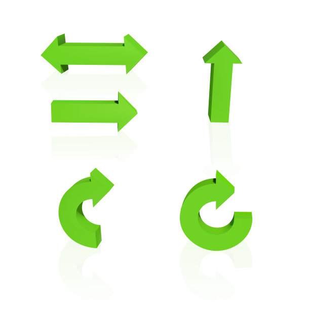 一组绿色箭头。图片下载
