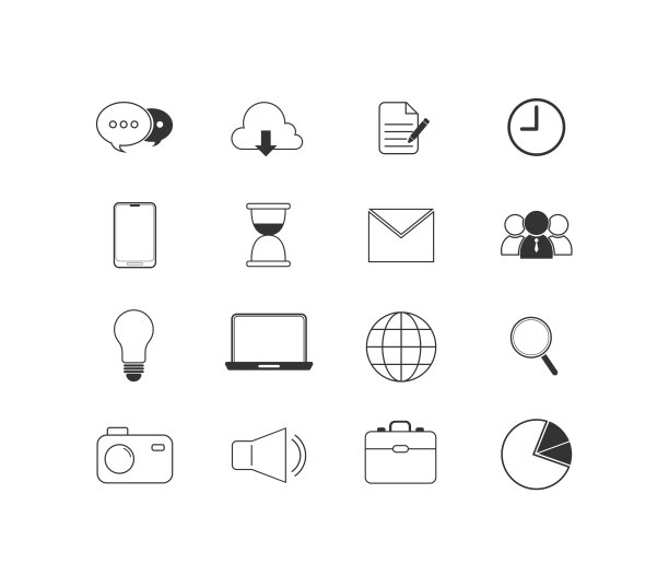 业务图标设置隔离在白色背景。图片下载