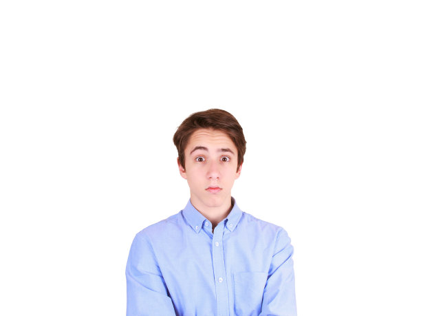一幅表情震惊的年轻人的肖像。惊讶少年的肖像图片下载
