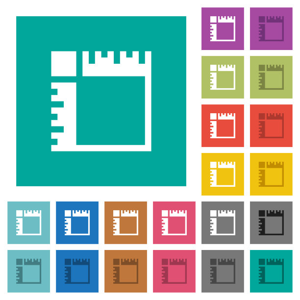 画布标尺正方形的多色图标图片下载