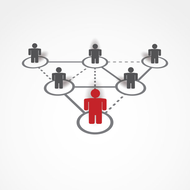 领导理念与红人进行点线沟通。矢量图图片下载