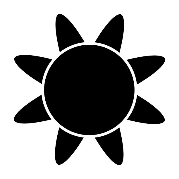白色背景上的太阳图标矢量图图片下载