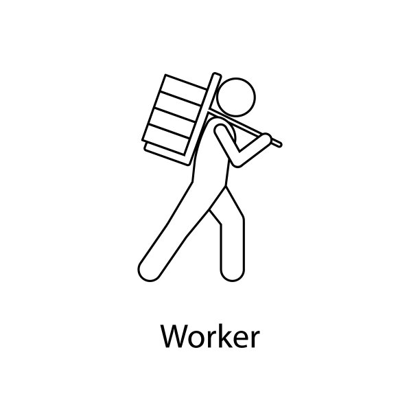 人与重量插图。一个人的元素携带移动概念和web应用程序。细线人与重量插图可以用于网页和移动。溢价图标图片下载