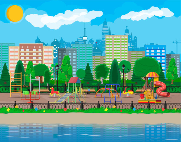 儿童游乐场幼儿园全景图片下载