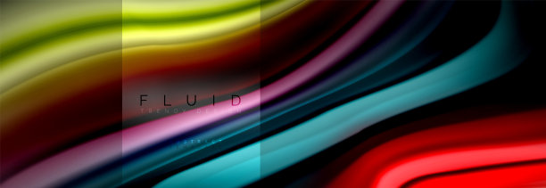 彩虹流体抽象形状，液体颜色设计，彩色大理石或塑料波浪纹理背景，商业或技术演示或web小册子封面设计的彩色模板，壁纸图片下载