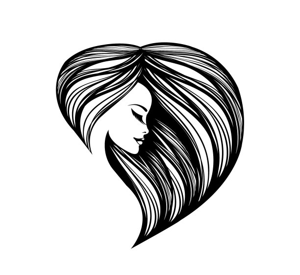 美丽的女人优雅的发型和化妆插图图片下载