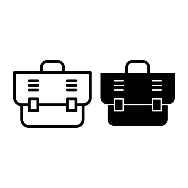 公文包线性图标和字形图标。白色背景上的公文包矢量图。公文包轮廓样式设计，专为网页和应用程序设计。EPS 10。图片下载