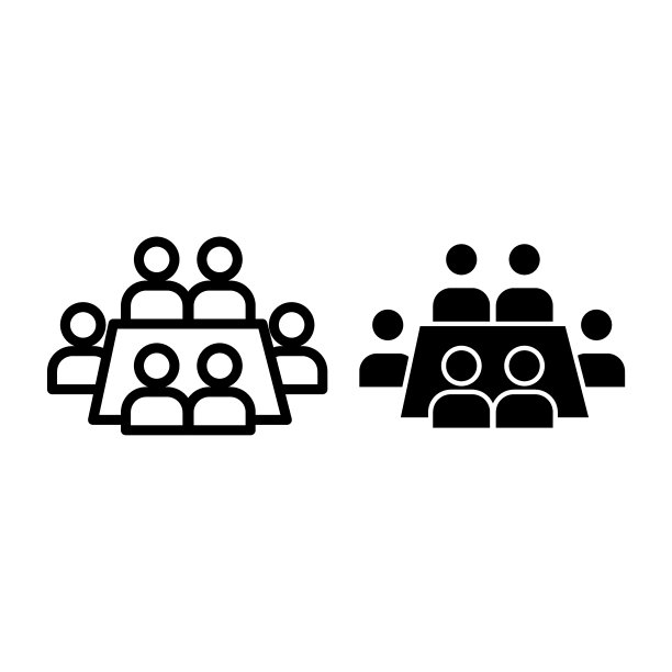商务会议线性图标。会议矢量图，专为网页和App设计。图片下载