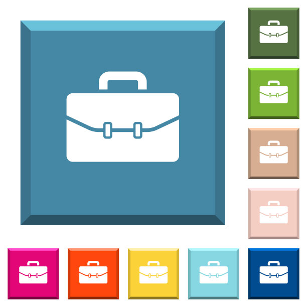 背包与两个扣白色图标上的边缘方形按钮图片下载