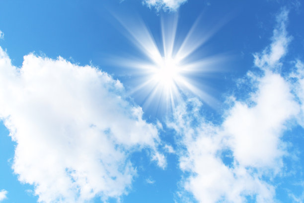 蓝天、阳光和云图片下载