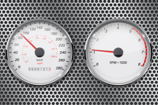 速度计和转速计上的金属穿孔背景图片下载