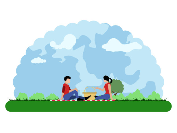 风景公园与人们交谈图片下载