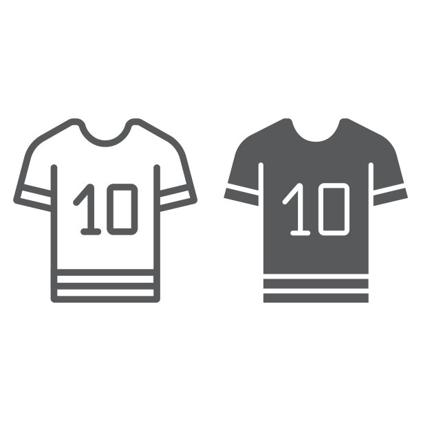 运动t恤线和字形图标，衣服和运动，t恤标志，矢量图形，白色背景上的线性图案，eps 10。图片下载