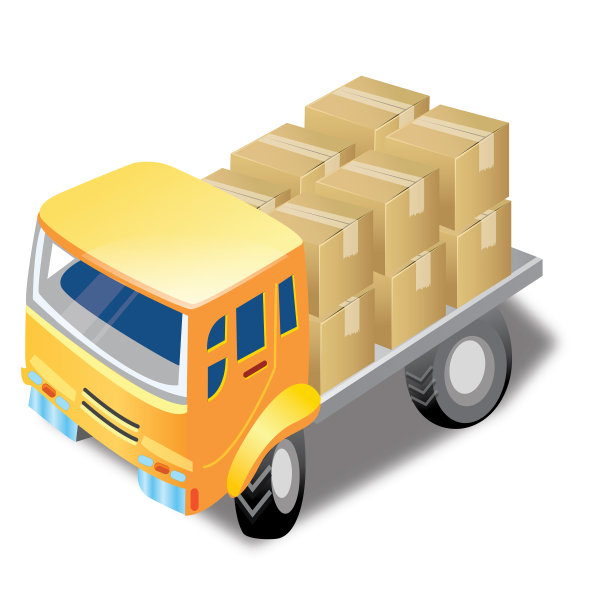 运输卡车轮廓图标-插图图片下载