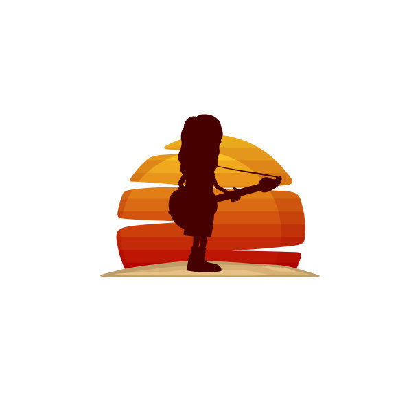 吉他手音乐家剪影主题向量图片下载