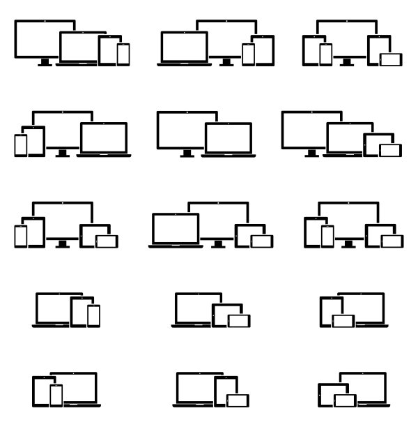 采购产品笔记本电脑，电脑显示器，电视，平板电脑，智能手机图标设置图片下载