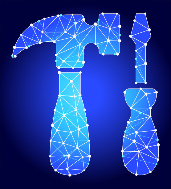 工具和硬件蓝色三角形节点矢量模式图片下载