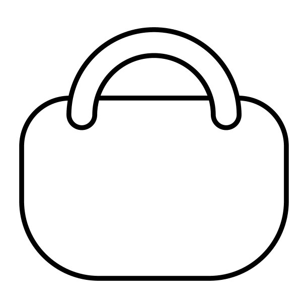 购物袋细线图标。手提包矢量插图孤立在白色。钱包轮廓风格设计，专为网页和应用设计。Eps 10。图片下载