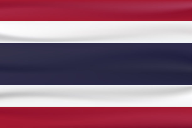 泰国新型国旗，红蓝白三色。图片下载