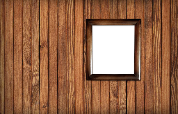 木头上的棕色空框架图片下载
