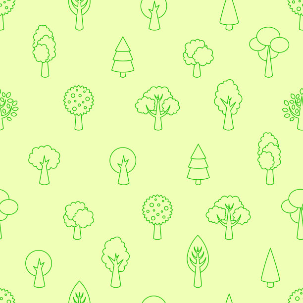 矢量背景，无缝模式树。背景下森林图片下载