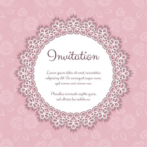 优雅蕾丝请柬图片下载