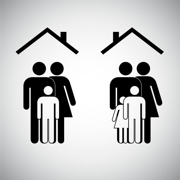家庭标识平面设计，图标矢量插图图片下载