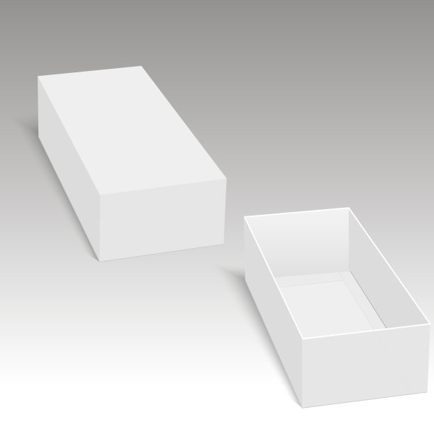 礼品用开纸板箱包装的空白。向量图片下载