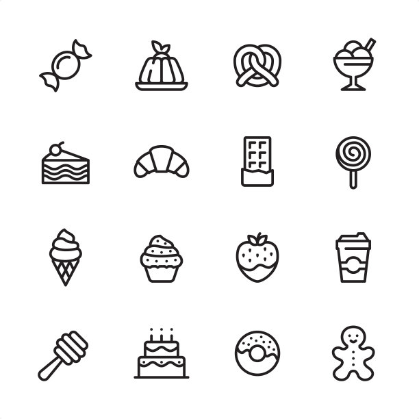 甜食-轮廓图标设置图片下载