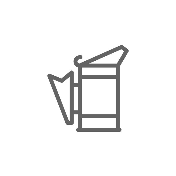 简易蜂箱烟熏器线条图标，矢量插图设计，可编辑描边，白色背景图片下载