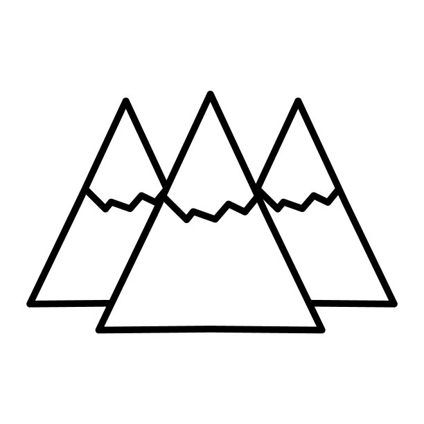 山细线图标。风景矢量插图孤立在白色。摇滚轮廓风格设计，专为网页和应用设计。Eps 10。图片下载