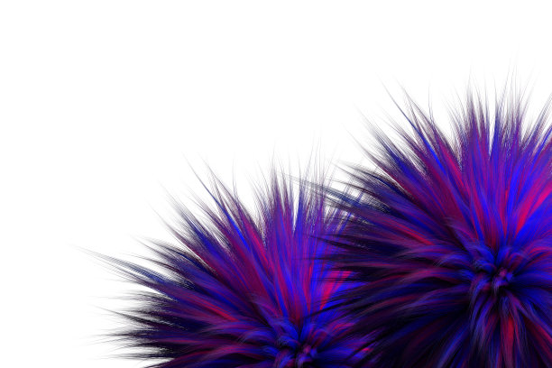 在白色背景上隔离的多色毛绒毛球的3d渲染图片下载