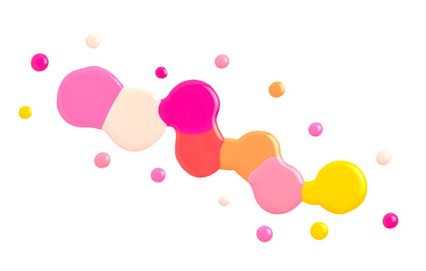 被破坏的彩色指甲油孤立在白色上。图片下载