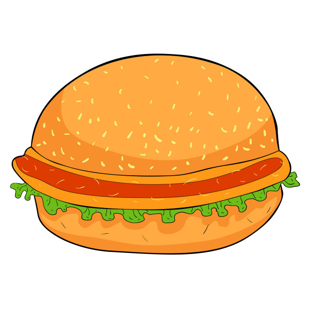 这是蔬菜汉堡。矢量图图片下载