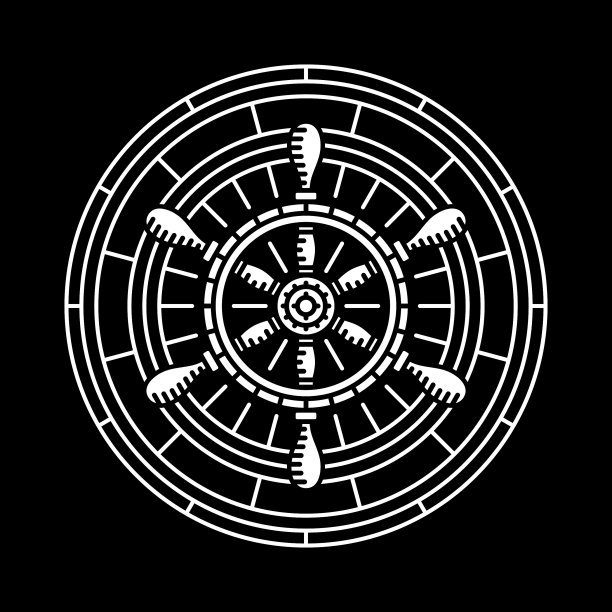 舵轮帆航海黑色图片下载