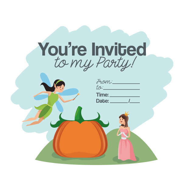 万圣节儿童派对卡片图片下载